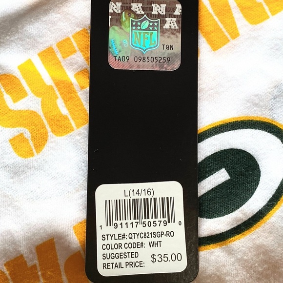 NWT Boys NFL Green Bay Packers Short Sleeve Graphic Tee Size Large - Picture 6 of 9